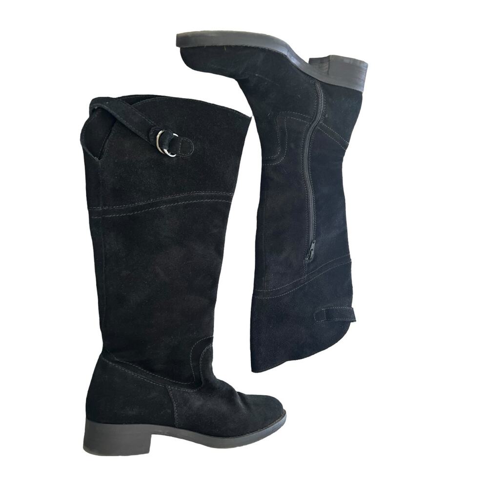 Cuoio Womens  Italy Knee High Boots Silverware Suede Leather Black US 6 Size 36